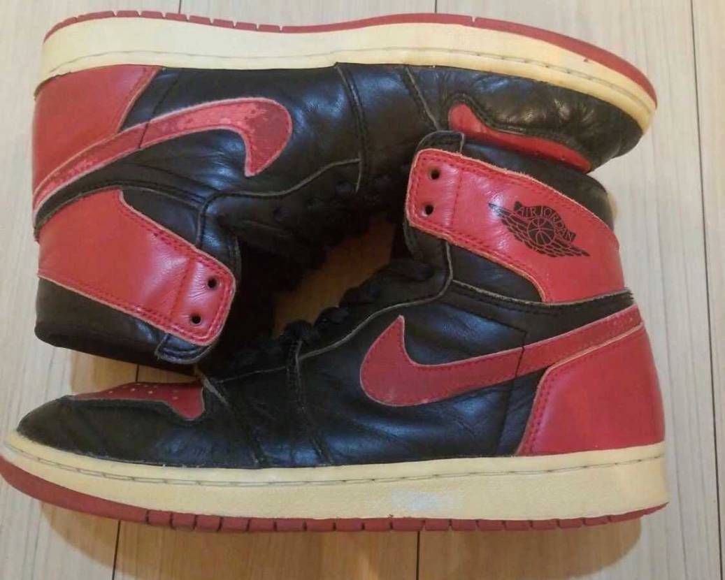 94年モデルのAIRJORDAN1のBREDをバイオレットブライト試し中！
ソ