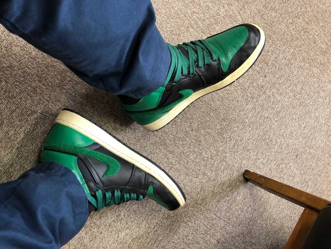 今日の一足！
初代パイングリーン！
スウォッシュがパイル地でカッコイイ！