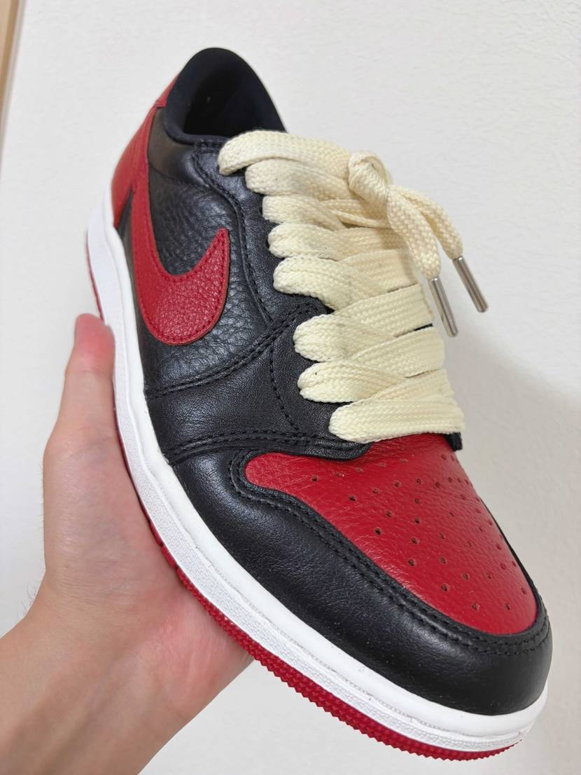 今日の1足と、相棒たち。
セイル紐に変えたAJ1 Low 