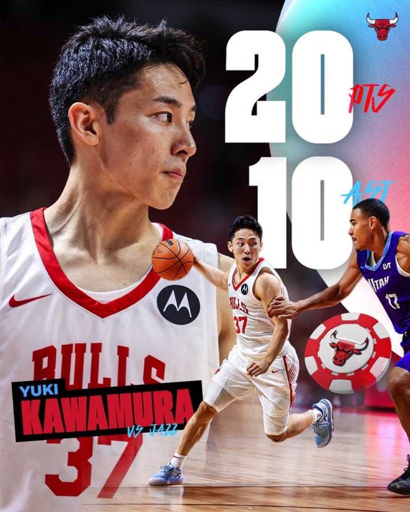 河村くんNBAサマーリーグ素晴らしい結果😊
ブルズ以外での