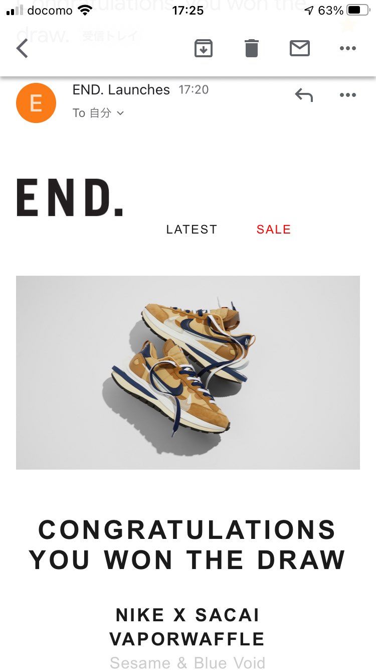 完全に諦めてたらEND.初当選！！！！
初sacai嬉しすぎる😭😭😭😭😭😭