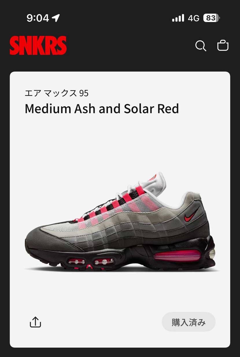 AIR MAX95OGやっと1次で買えたー😆