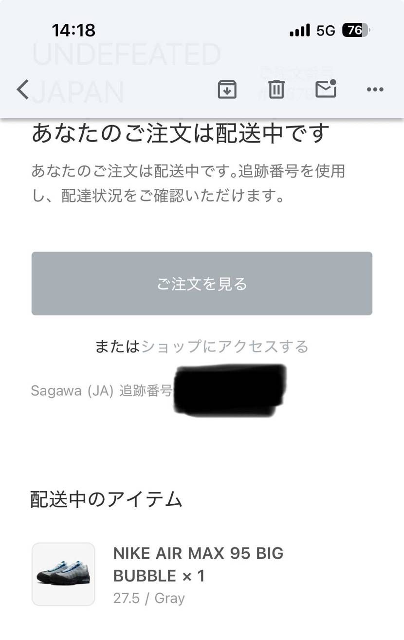 発送通知で当選を知る笑
SNKRS当選してたのでお小遣いにします😪