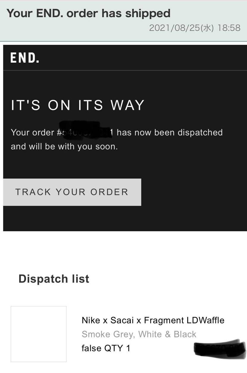 お！
END.から発送された！！そして到着！！
ひゅーかっこいい！

関