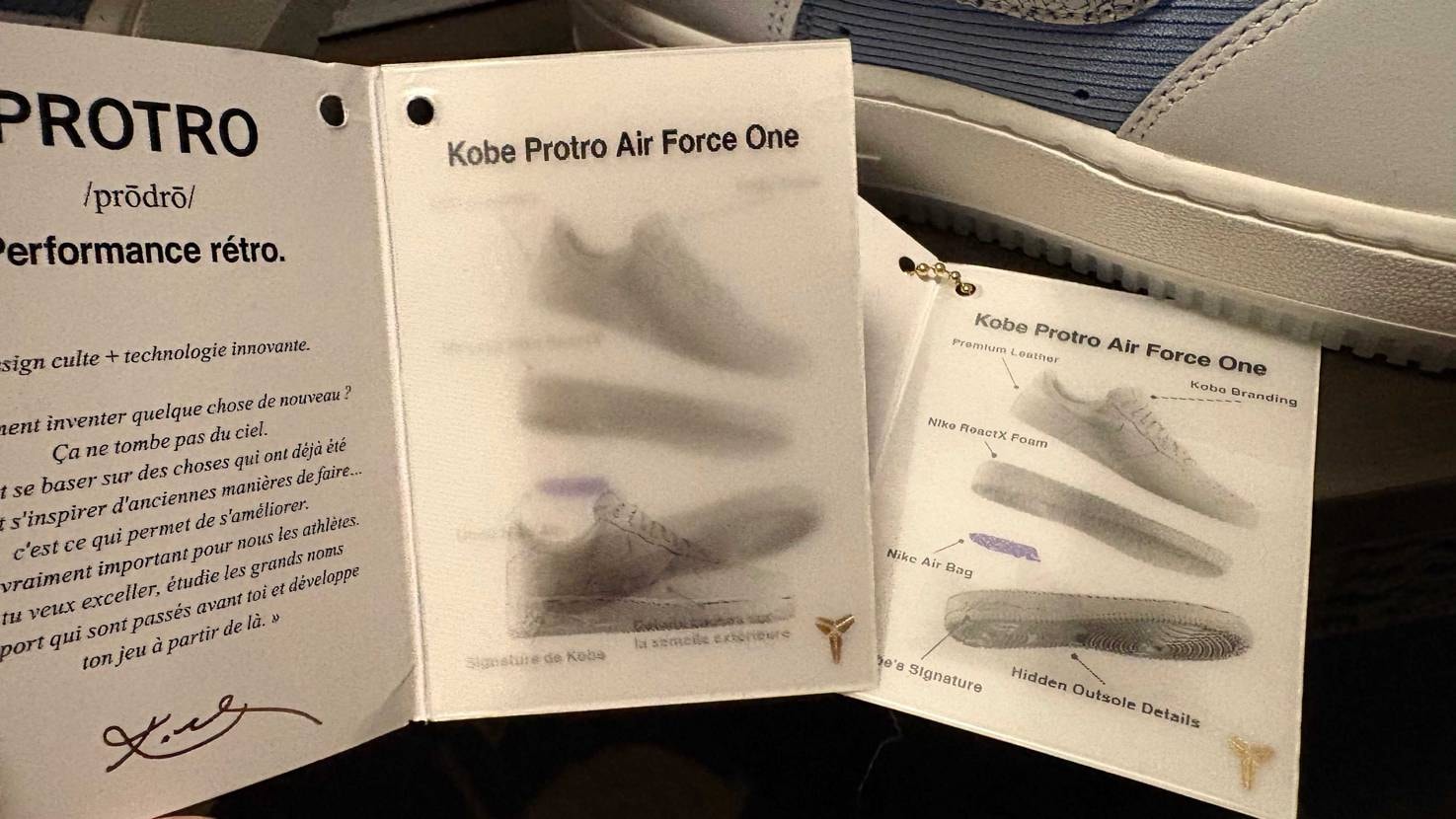 フォース1コービー届きました👟
シューレースのチップの金属やタンタグのレザーな