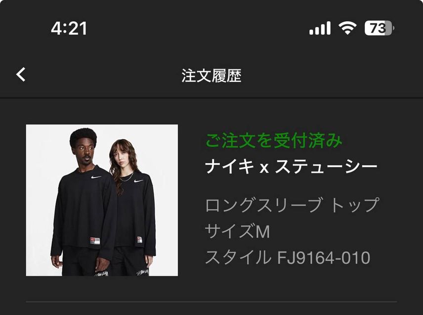 SNKRS開いてみたらSTUSSYコラボ🐿拾えた!