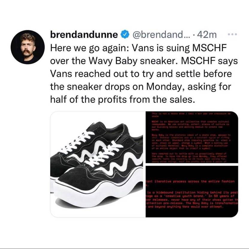 悲報
MSCHF今度はVANSに訴えられた模様👀
