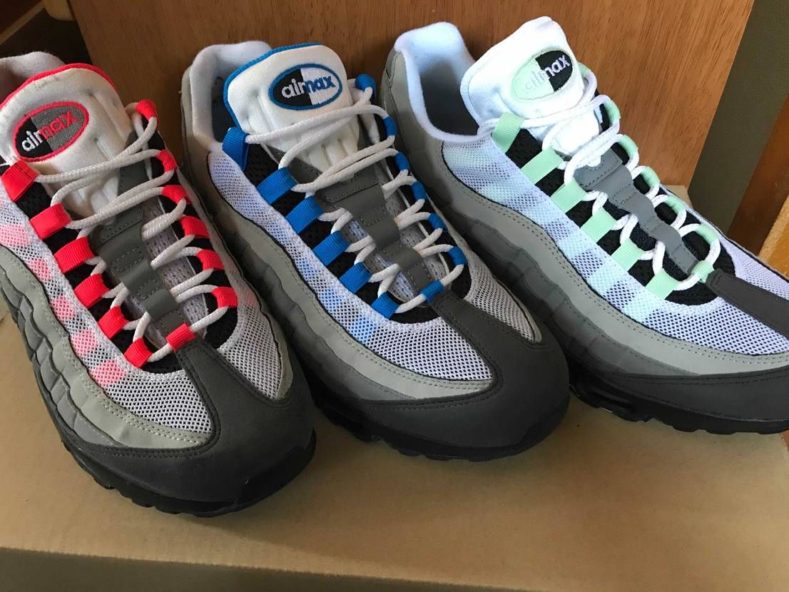 airmax95 solarred  blue cristal freshmin