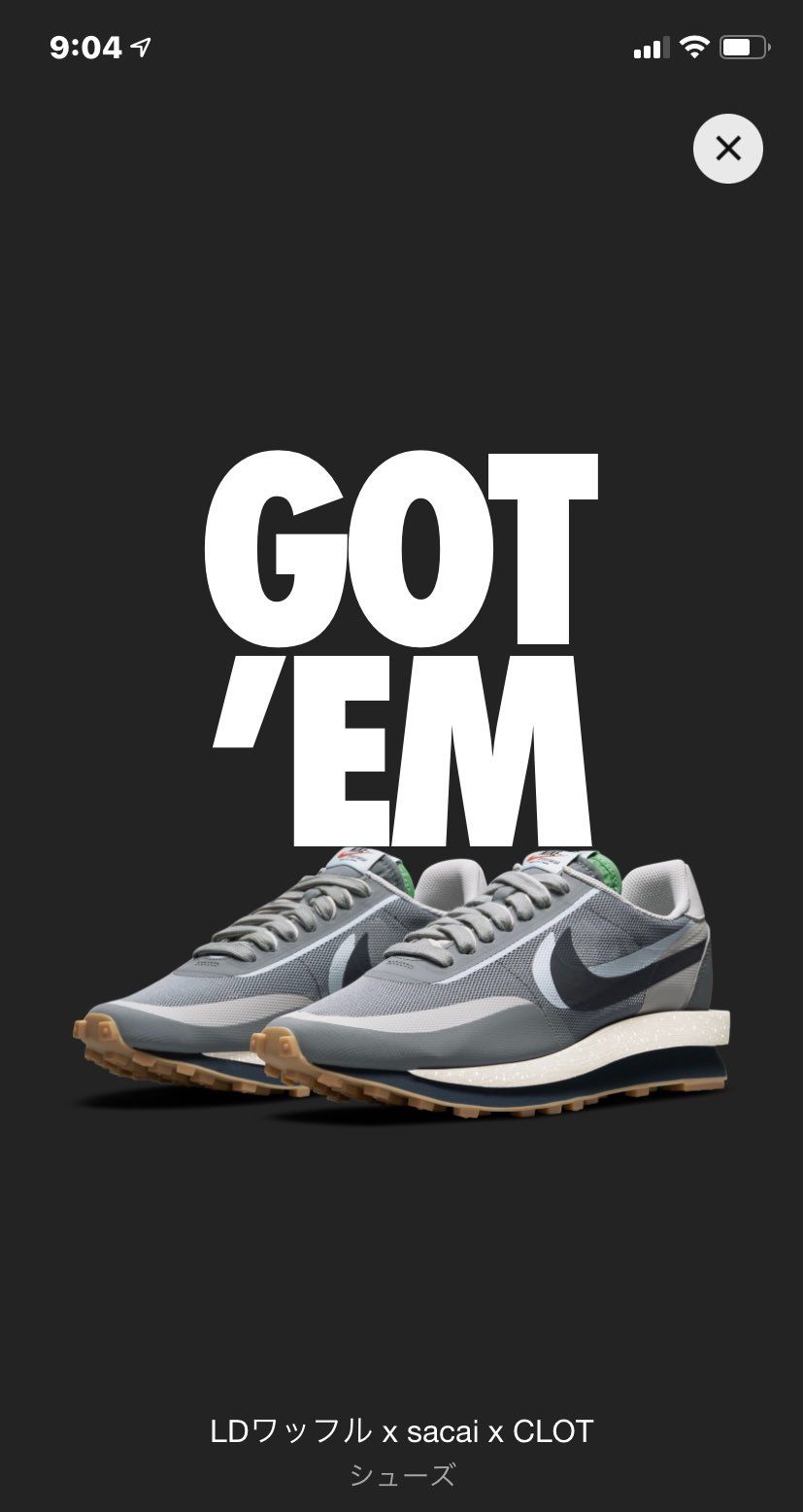 Clot x Sacai x Nike LD Waffle "Grey Obsi