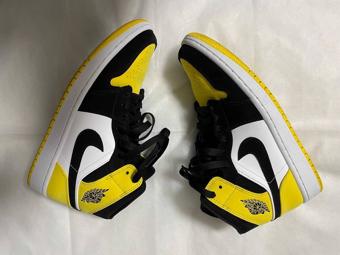NikeAirJordan1Mid Yellow toes Blackの26.5