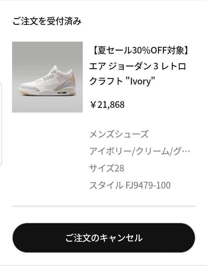 フライングでNike Air Jordan 3 Craft "Ivory"購入出