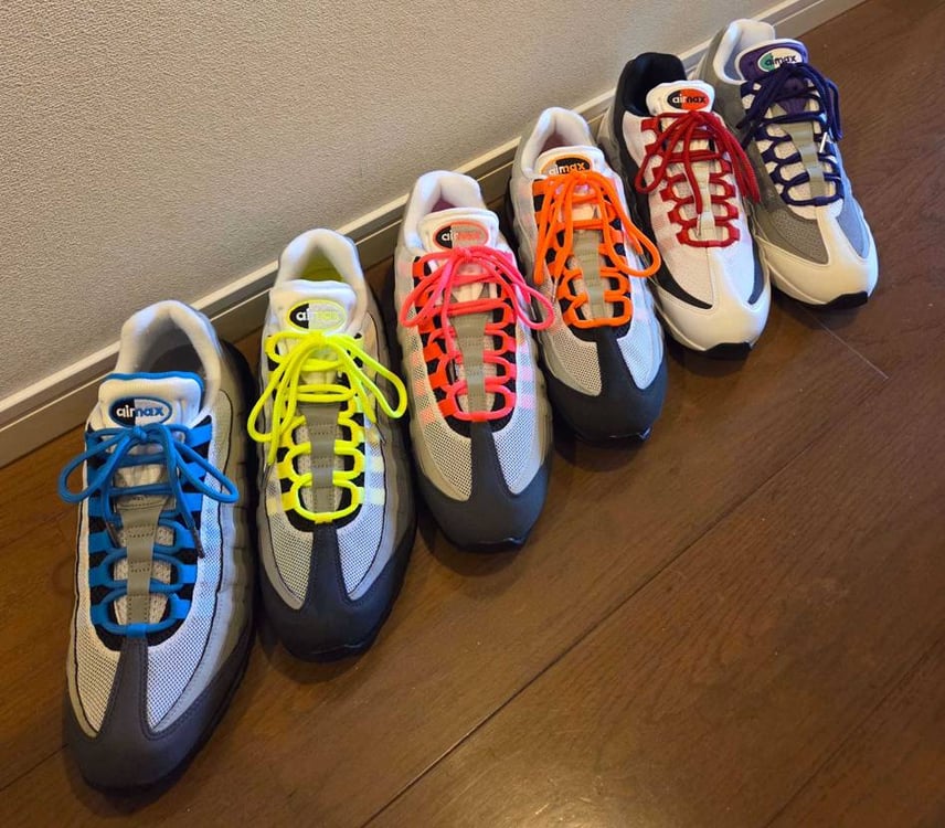 一部のAirmax95のシューレースを交換しました😊
昨日は"Crystal