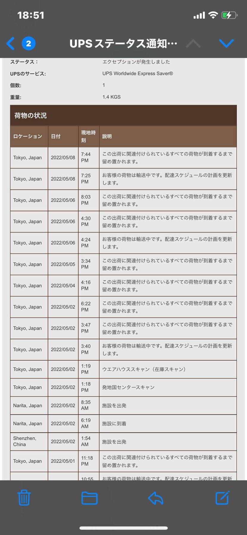 一体いつになったら届くんだ。。。
