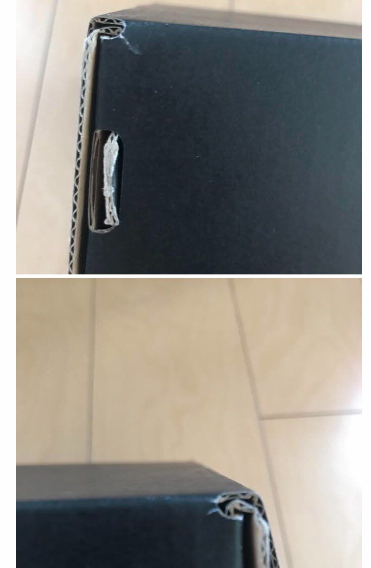 このわずかな箱の角の破れ1cm？？

取引キャンセル…

もちろん送る前