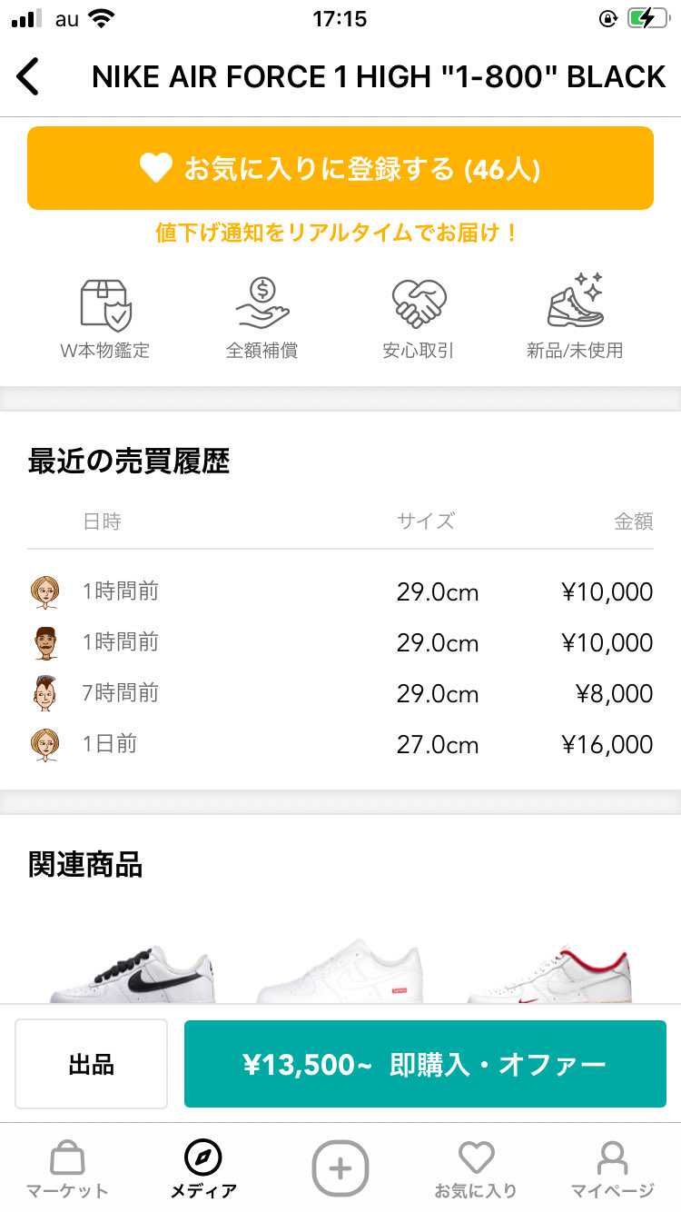 いくら何でも黒の29cm安く叩かれ過ぎじゃないかな?流石に一万位の価値はあると思