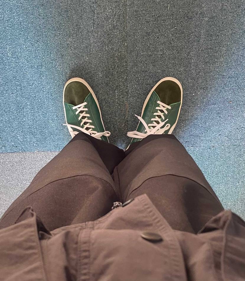 aloundのワークパンツをさっそく
グリモンを添えて