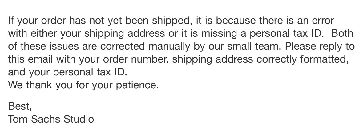 なかなか発送されないため、昨日朝に問い合わせメールを送ったところ、今朝FedEx