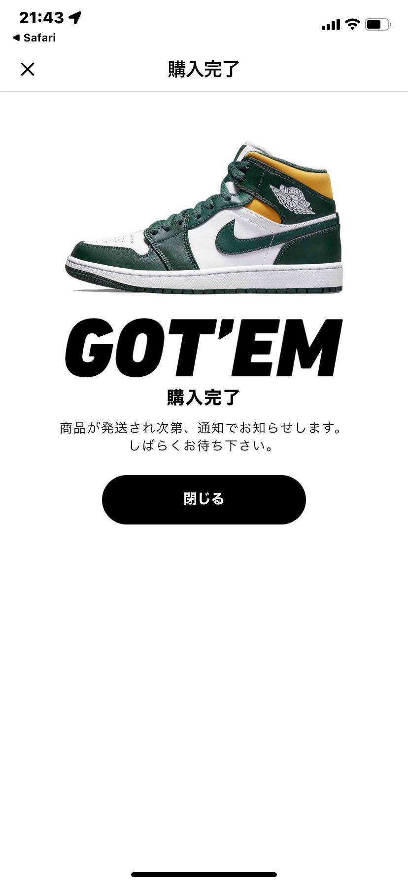 人生初 NIKEスニーカー購入しました