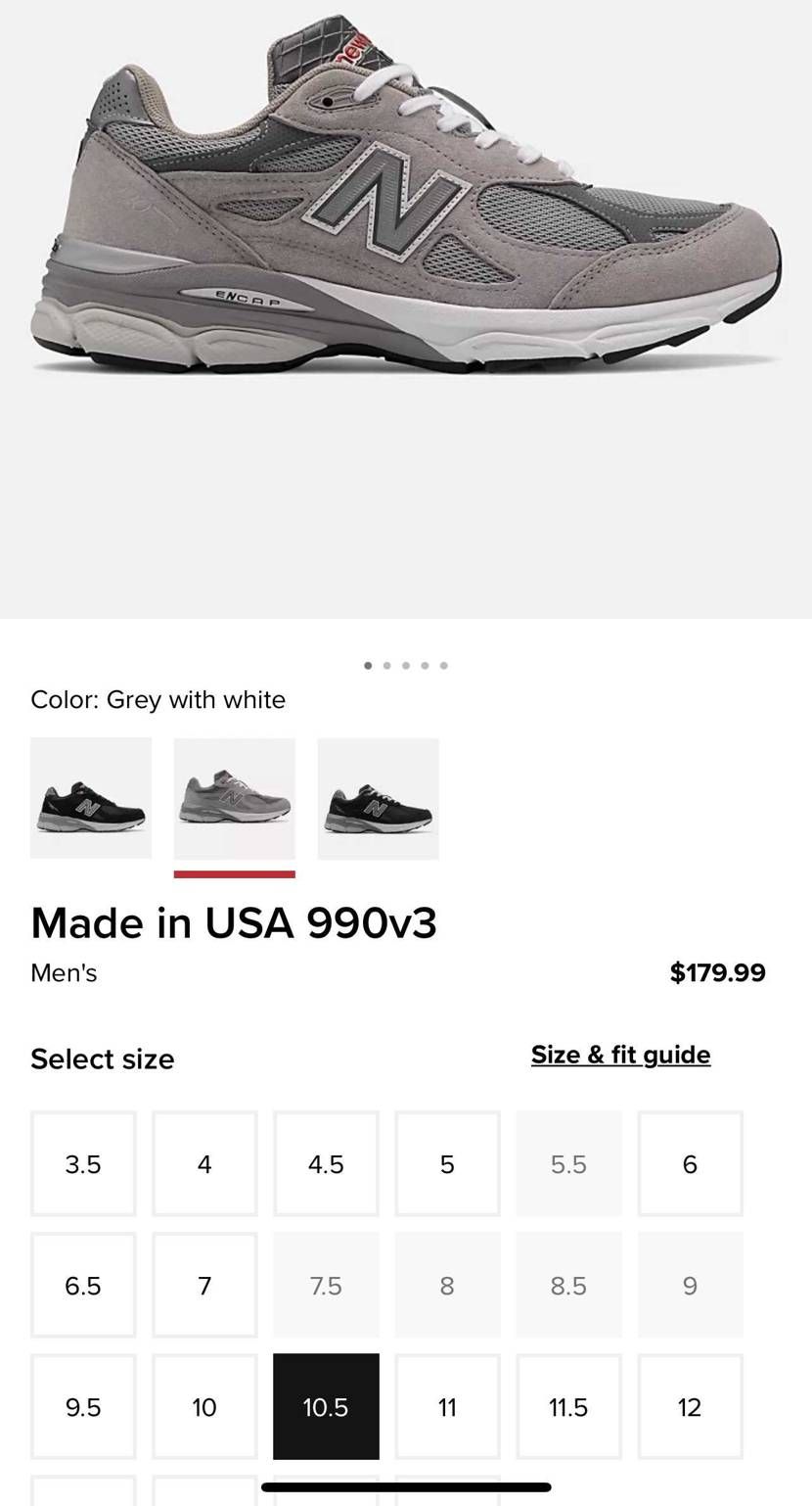 US公式で990v3グレー📦✈️