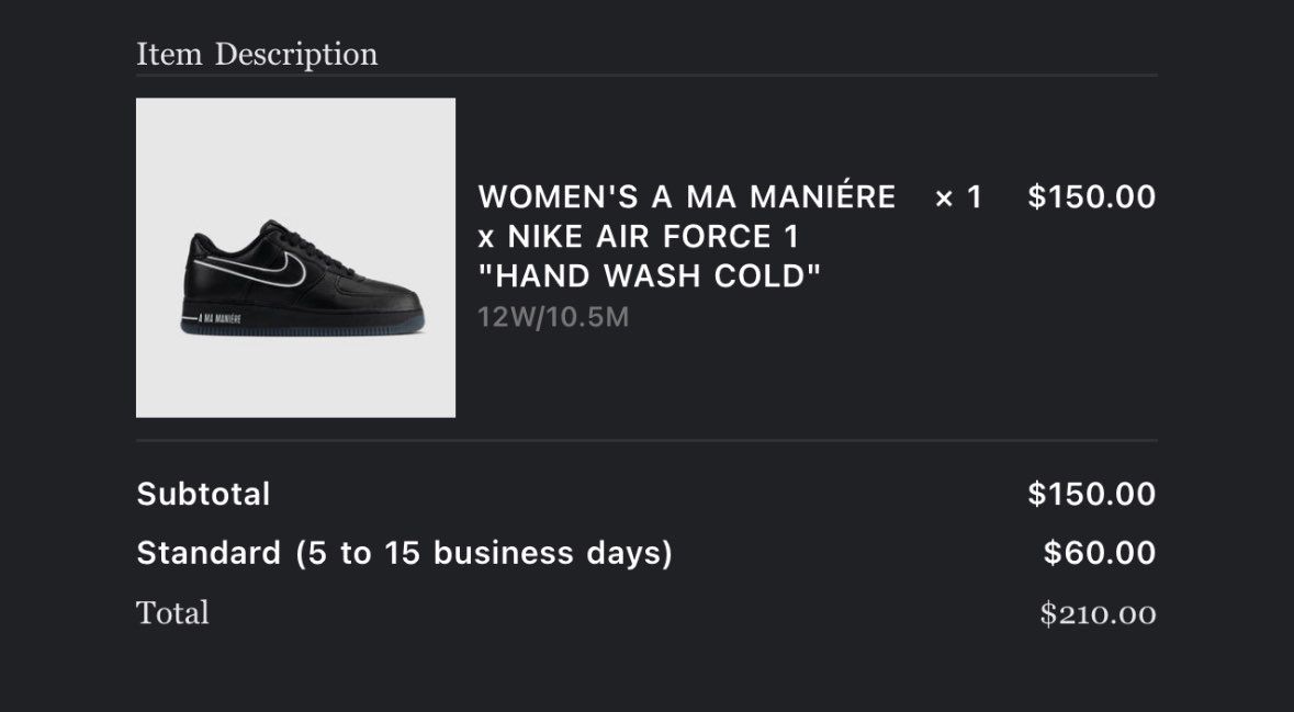 A AM  AF1購入できた。現地1番人気！
Aj3、AirMax95は見送り