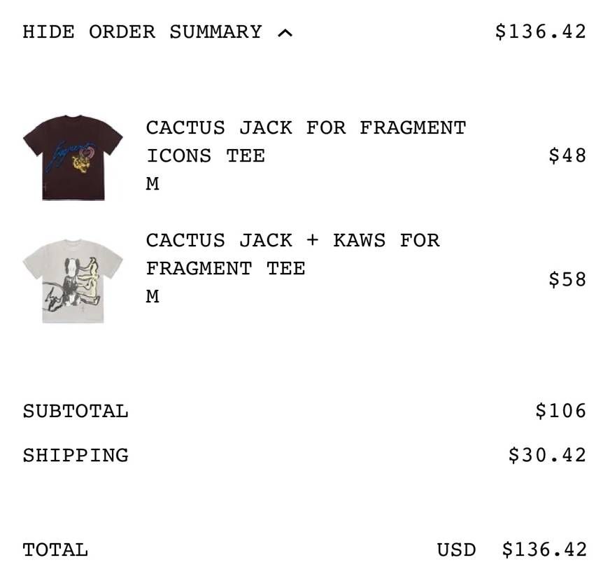 皆さん無事買えたでしょうか？
今回はtシャツだけでいいかなー