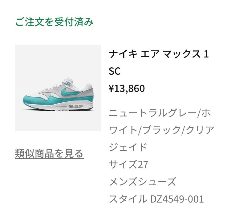 Air Max 1 SC Clear Jade

発売日に実物見に行ったは良