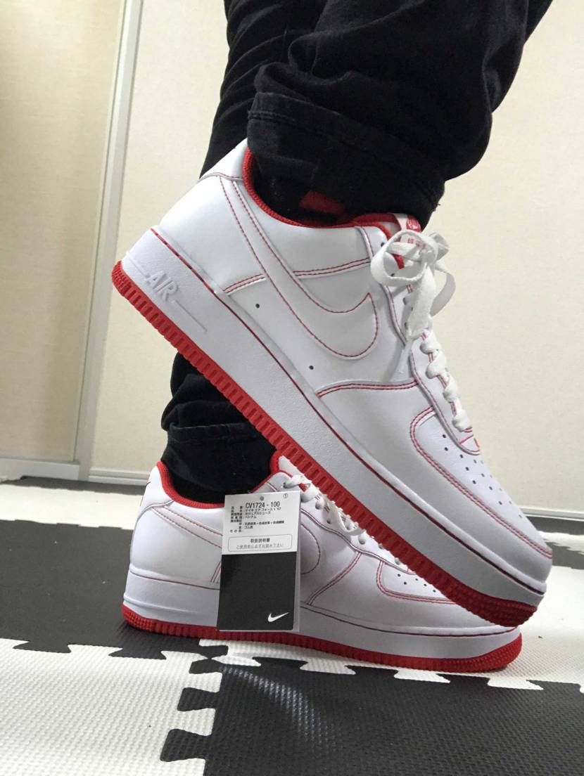 ナイキ エアフォース1 07 ステッチ ラディアント レッド のコーデ 口コミ投稿 カッコええ Byshuan スニーカーダンク
