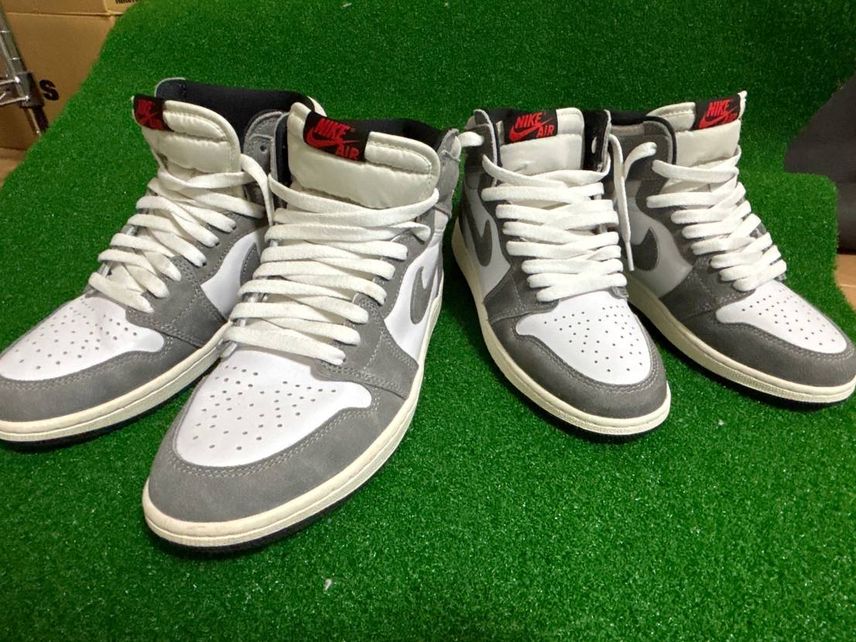 夫婦でお揃い!
嫁さん初AJ1は、ブラックアンドスモークグレーになりました!�