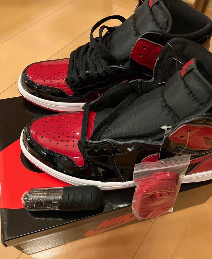 新品未使用 NIKE JORDAN 1 Patent Bred 26.5cm