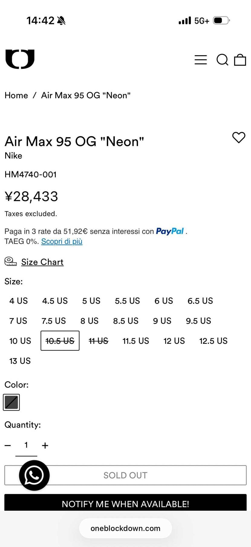 さすがのOBDもサイズ欠けてきましたねー
俺の10.5も売り切れたので週末に買