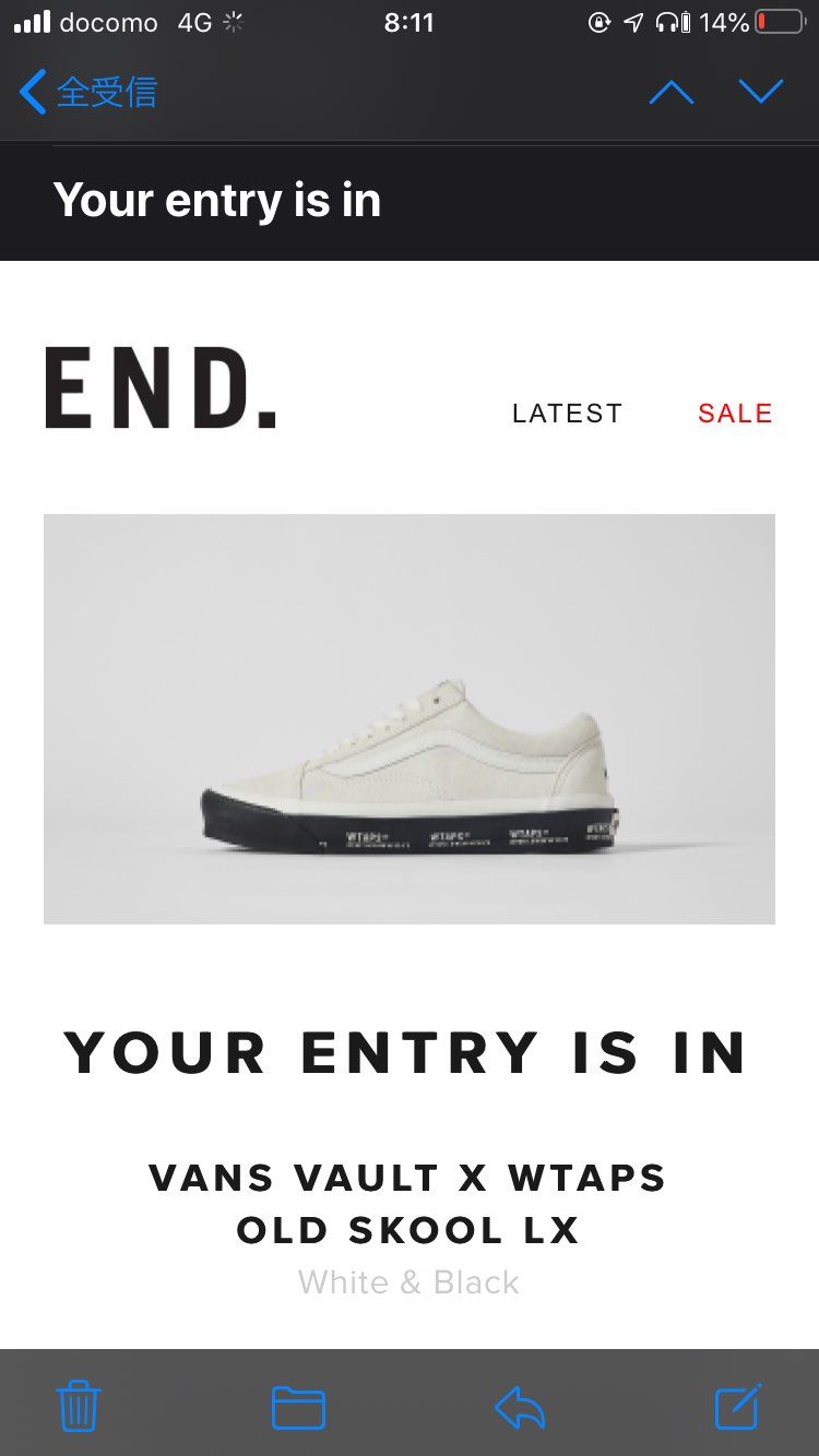 VANS×WTAPS エントリー中ですよー！