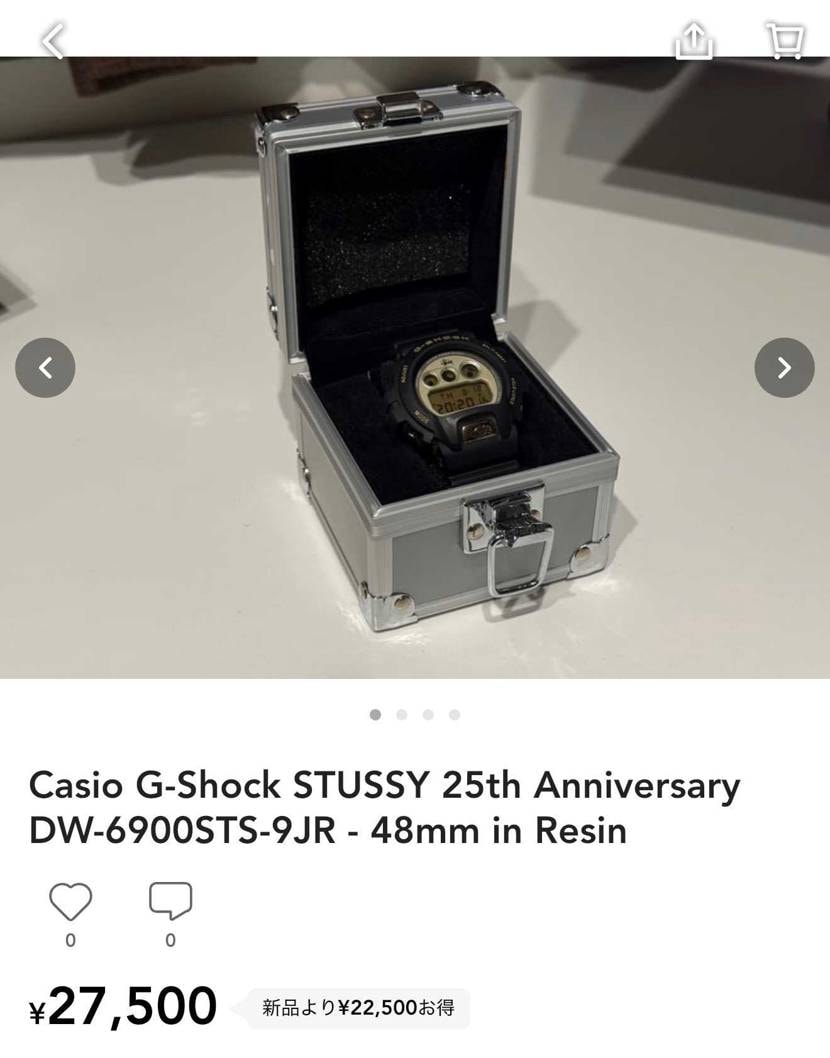 Stüssyの25th G-SHOCKを中古出品しています。
比較的綺麗な状態