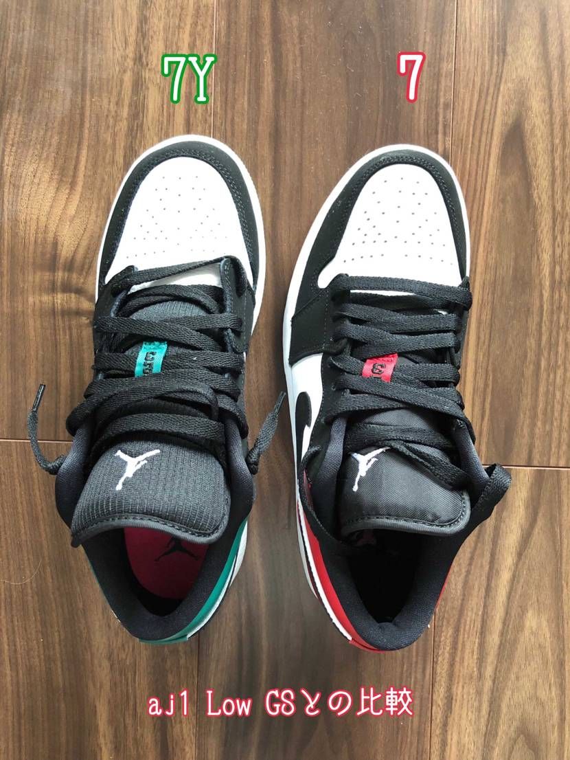 覚書。です。

aj1のGSの7Yとメンズの7
結構見た目ちがってた。
