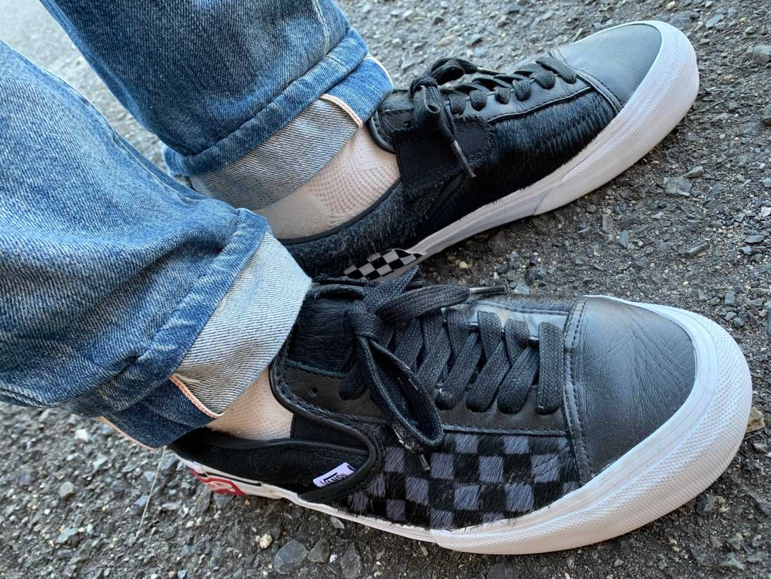 買ってからずっと履いてなかったやつ。
ハラコとレザーの感じが秋っぽくていい感じ