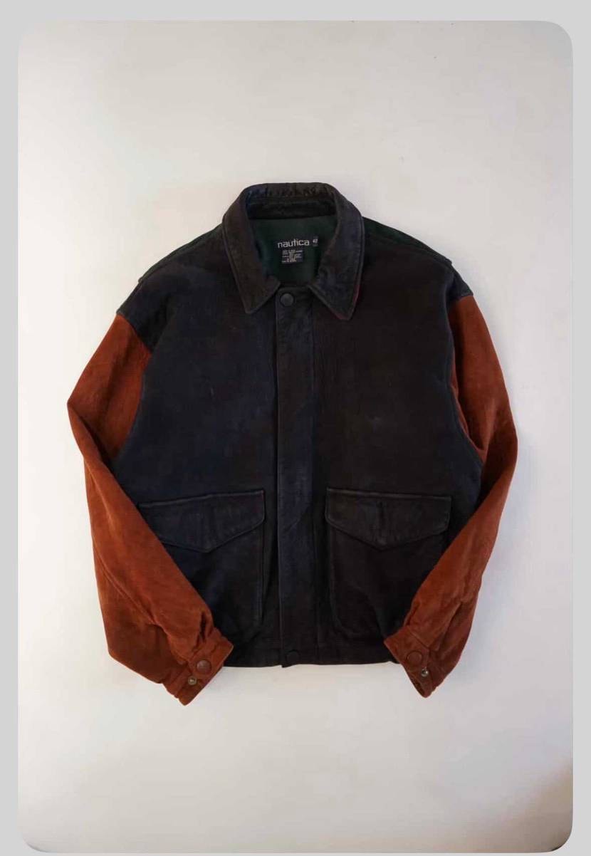 この90s noutica multi colored leather jack