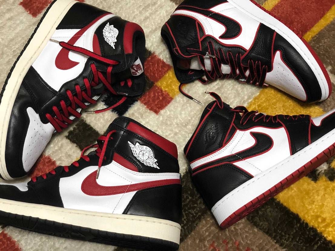  KIXSIXのシューレースに交換( ´∀｀)
嫁氏：AJ1 Brad  Li