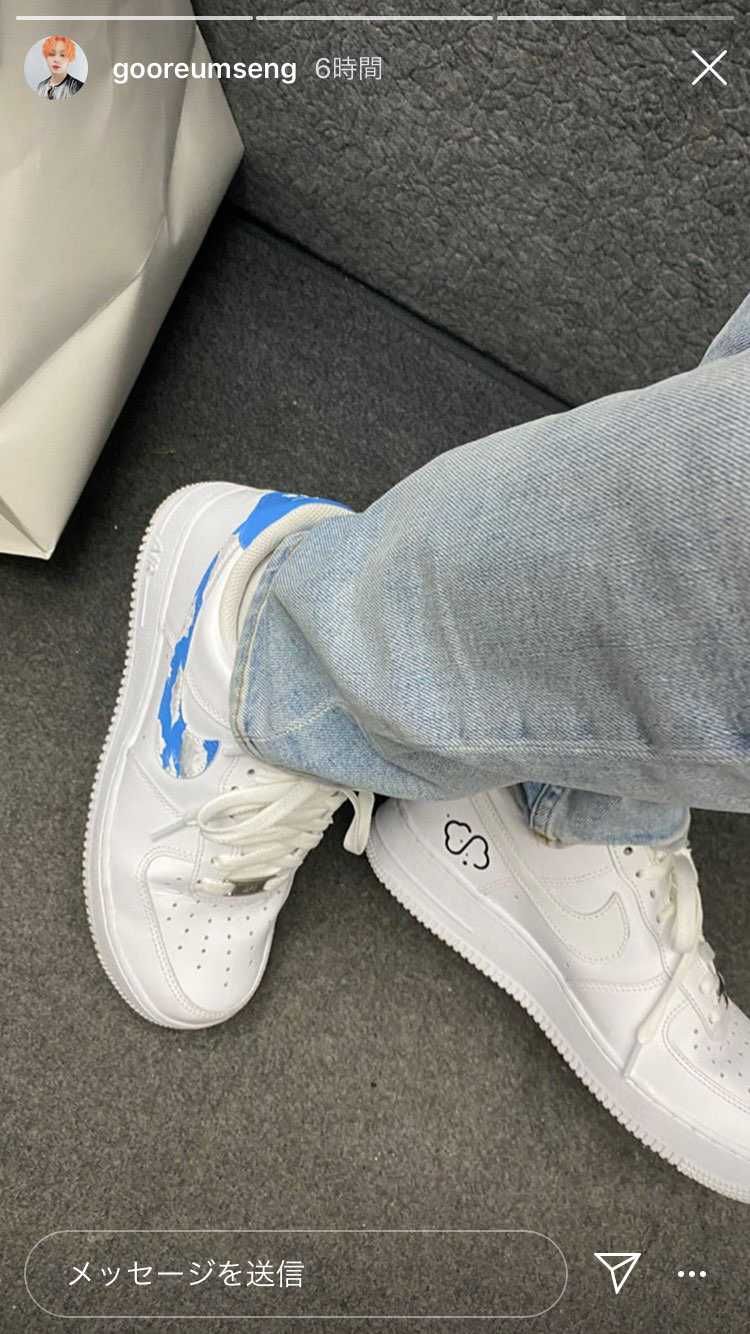 推しのkpopアイドルのAF1カスタムが可愛い、衣装用だと思うけど