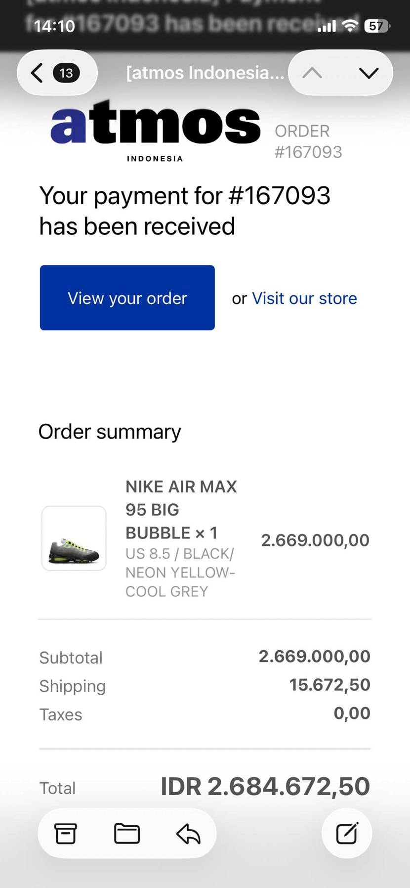 アトモスインドネシアで奇跡のマイサイリストック🙌
26と26.5だけ一足ずつし