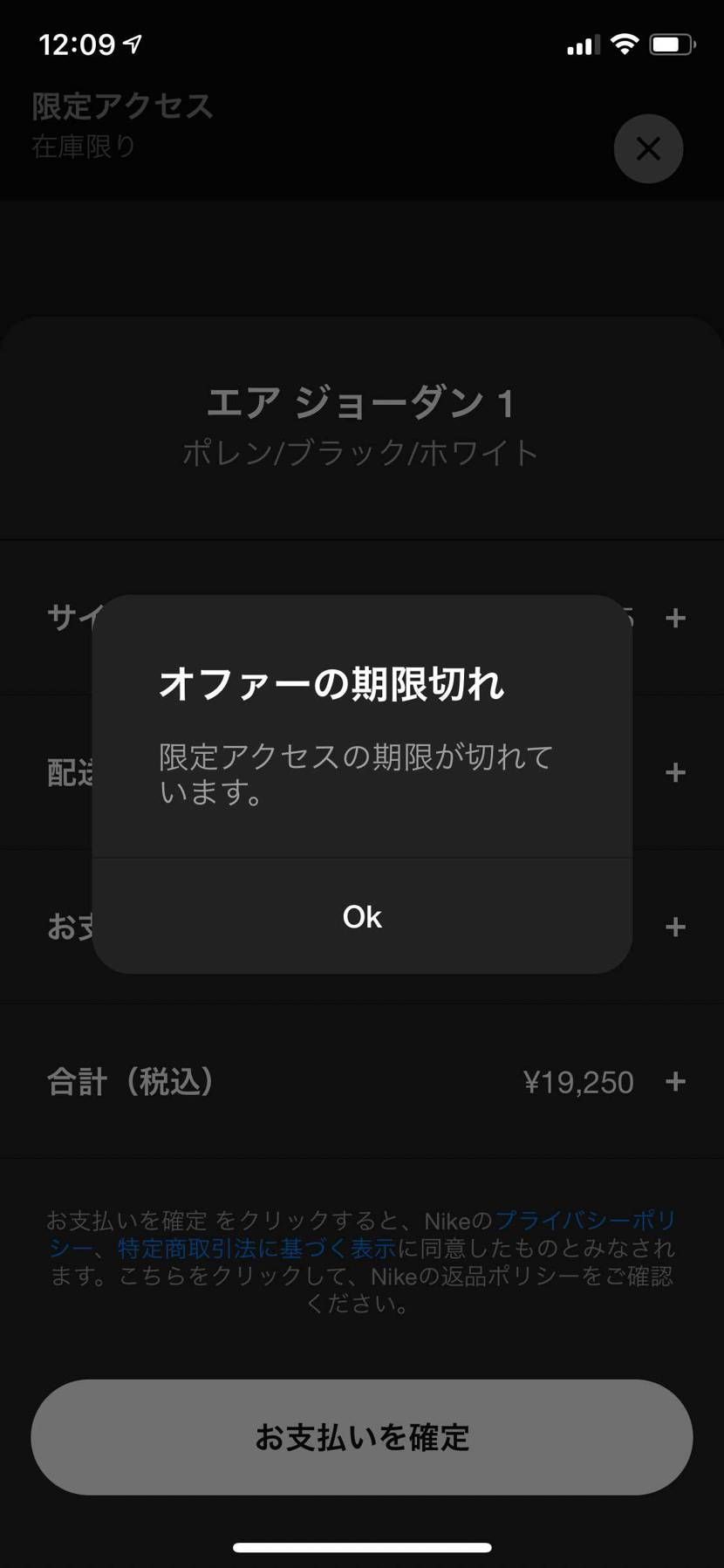 スニーカー初心者です。
限定アクセス来たけど期限切れになりました。マイページの