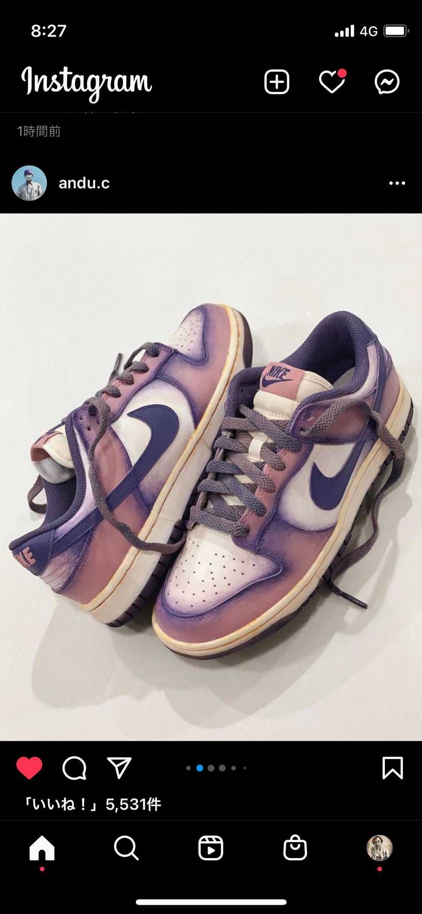 カスタムスニーカー好きじゃないけど
これは良すぎる、、、何のモデルだろ？
と