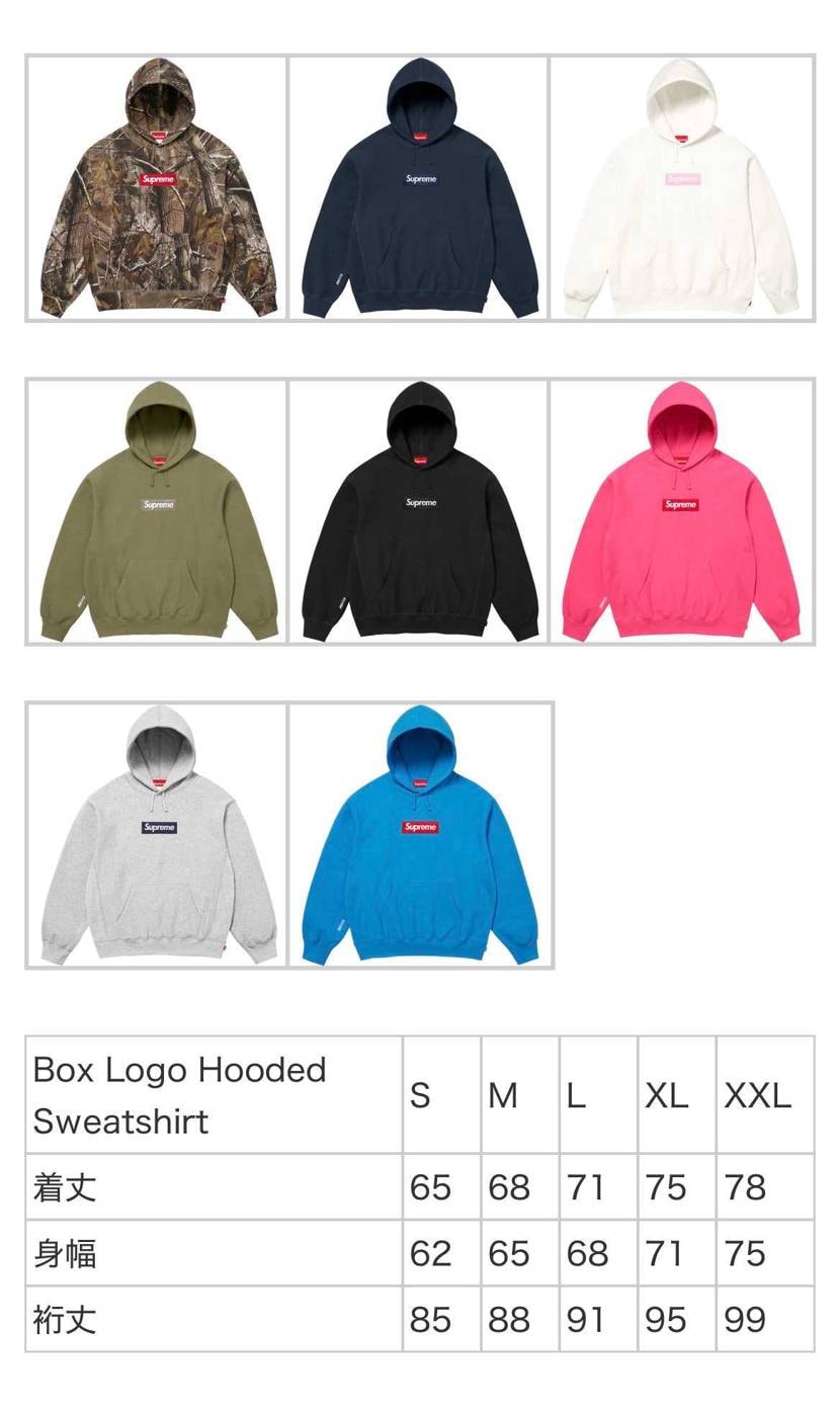 各アイテムのサイズ表