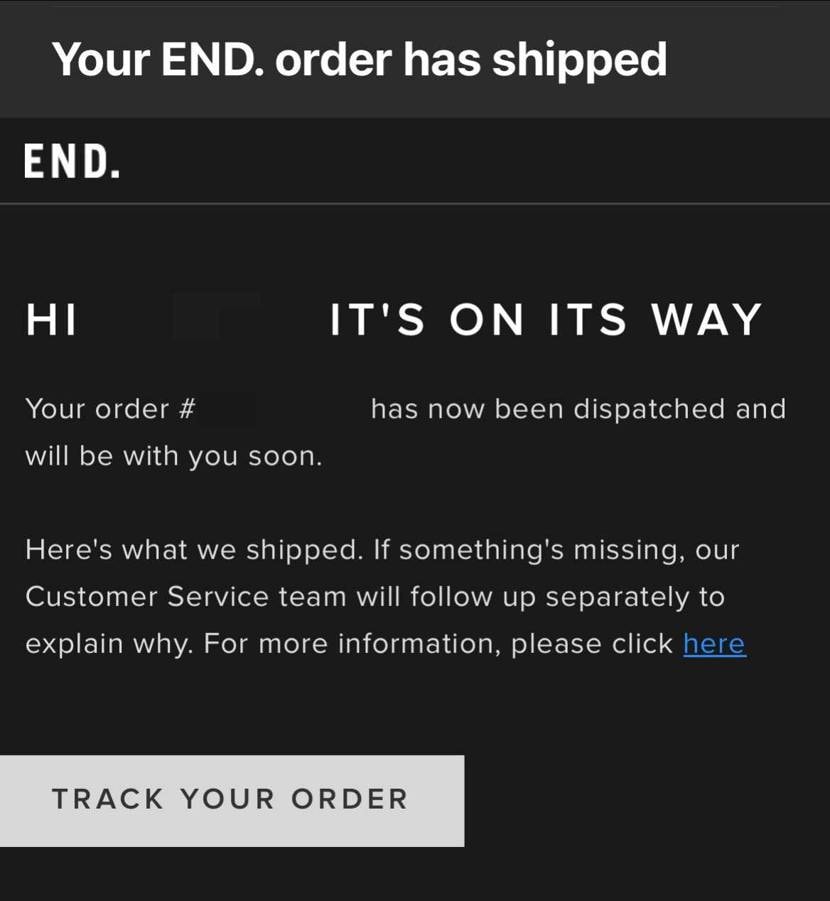 END.より無事発送連絡きました。