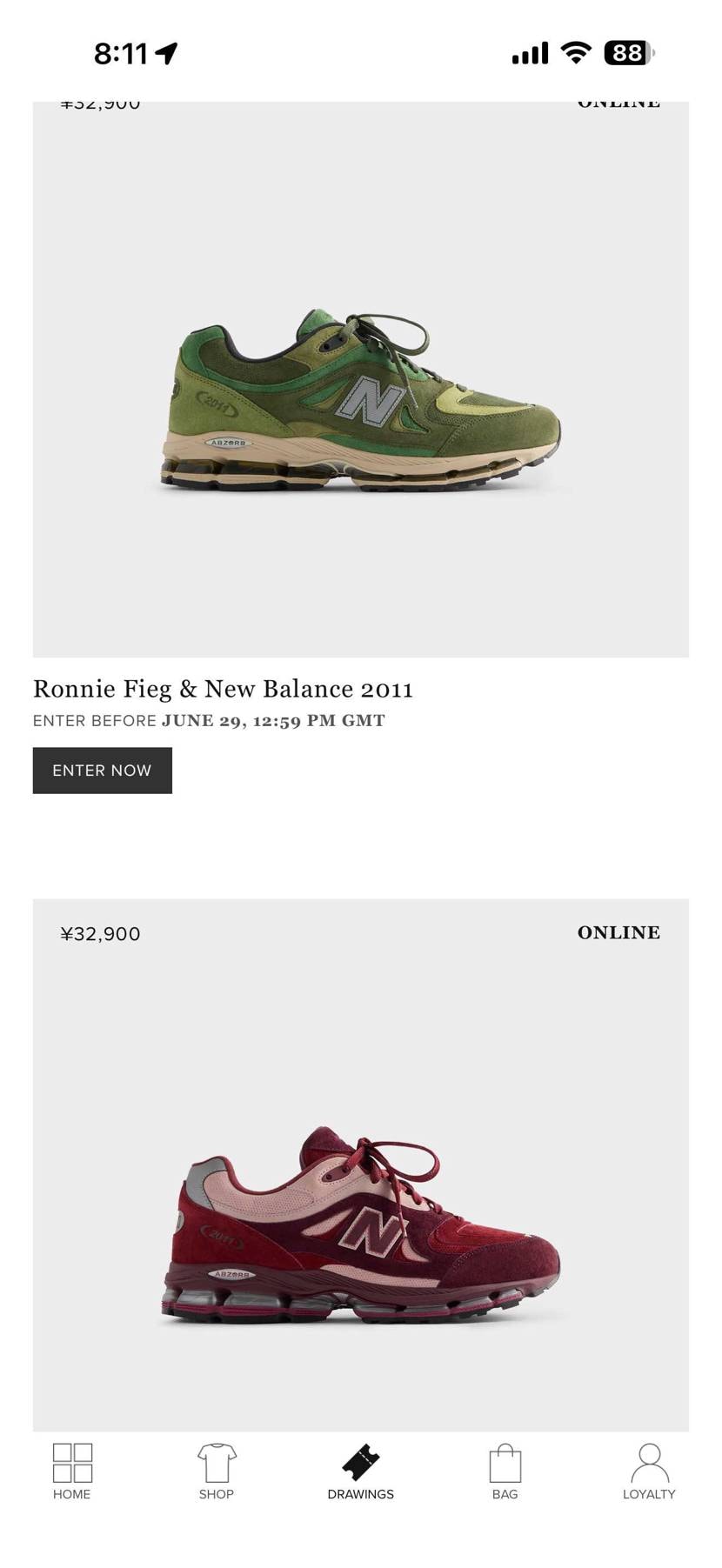 おはようございます☔️

kith×newbalance 15thが抽選出来