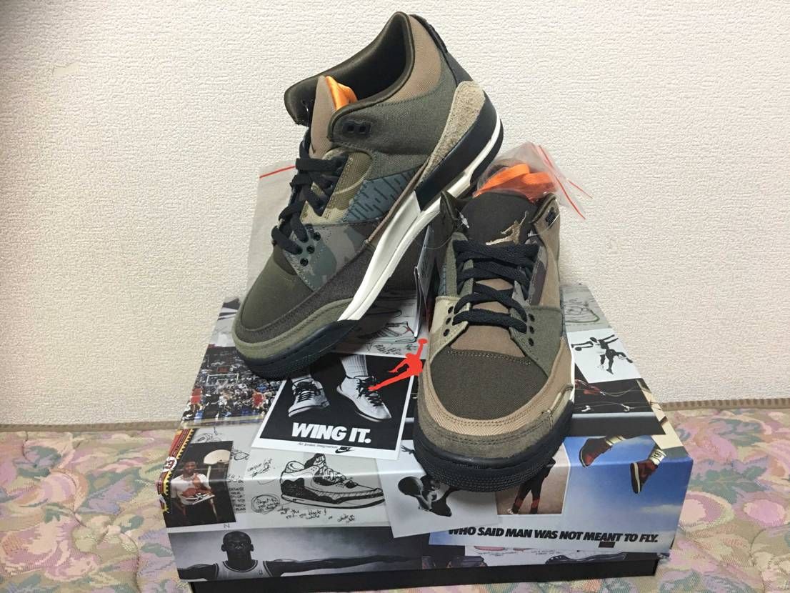 只今、SNKRS分到着〜♬
初のAJ3。がっしり重厚感あってとてもいいですね。