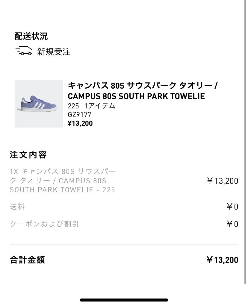 キャンパス 80s サウスパーク タオリー　抽選当たったんだけど、サイズが225