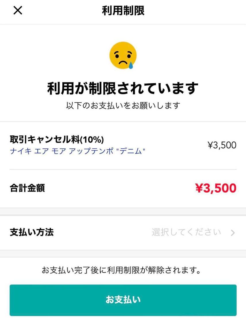 2日前にモアテンデニム28センチ購入してくださった人、スニダンをログアウトしてた