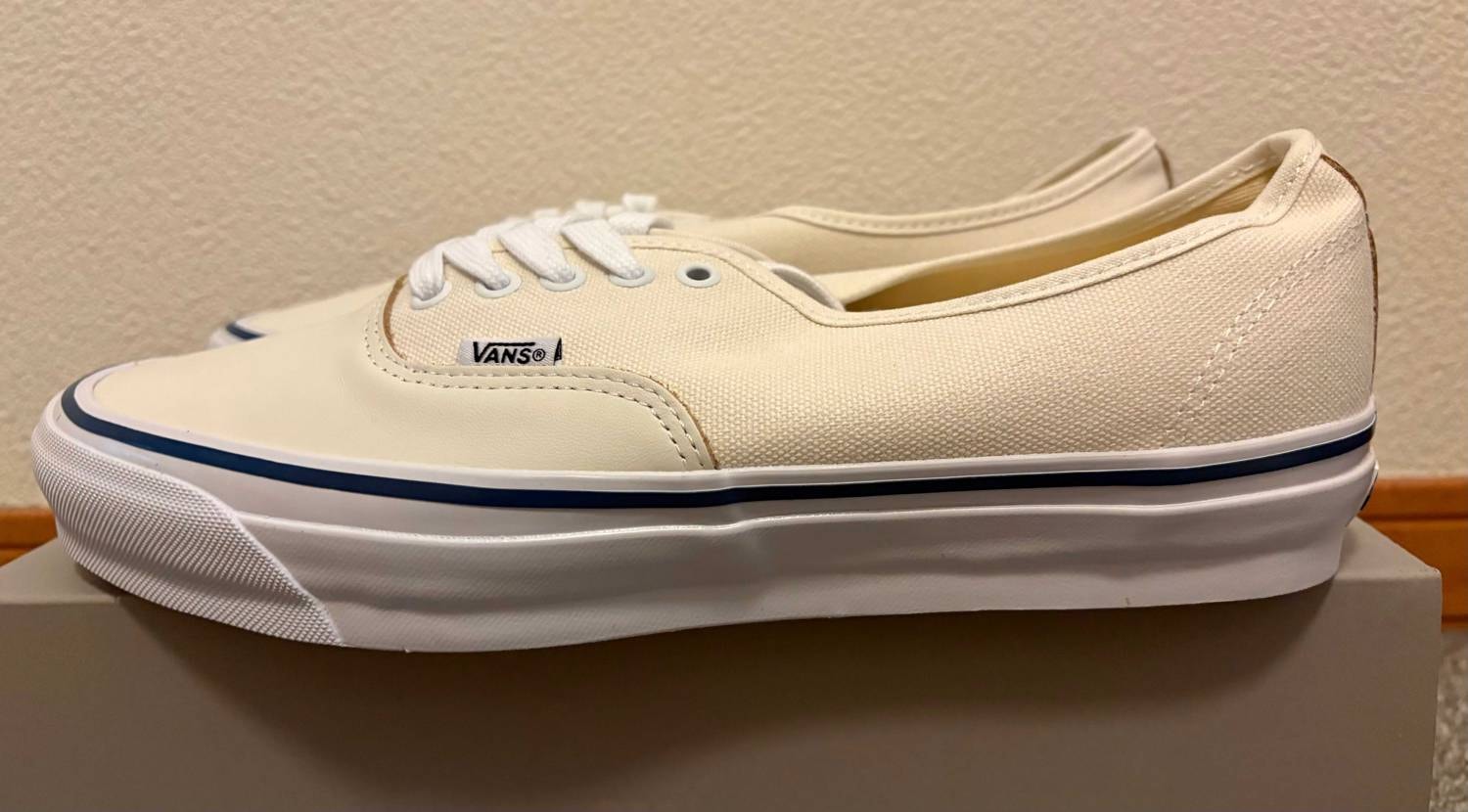 OTWオーセンティック届きました。
初OTWです。VANSの白系は初で、汚れは