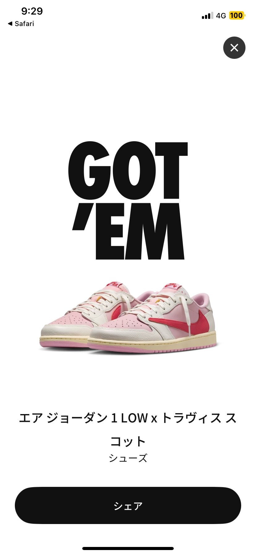 AJ1のローは初めて購入するので
色々調べて小さめだという情報が多かったから