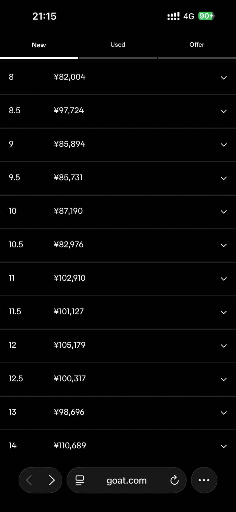 中国への配送価格、もう8万円まで落ちたのか。4月3日以降は5万切るかもな…。VA