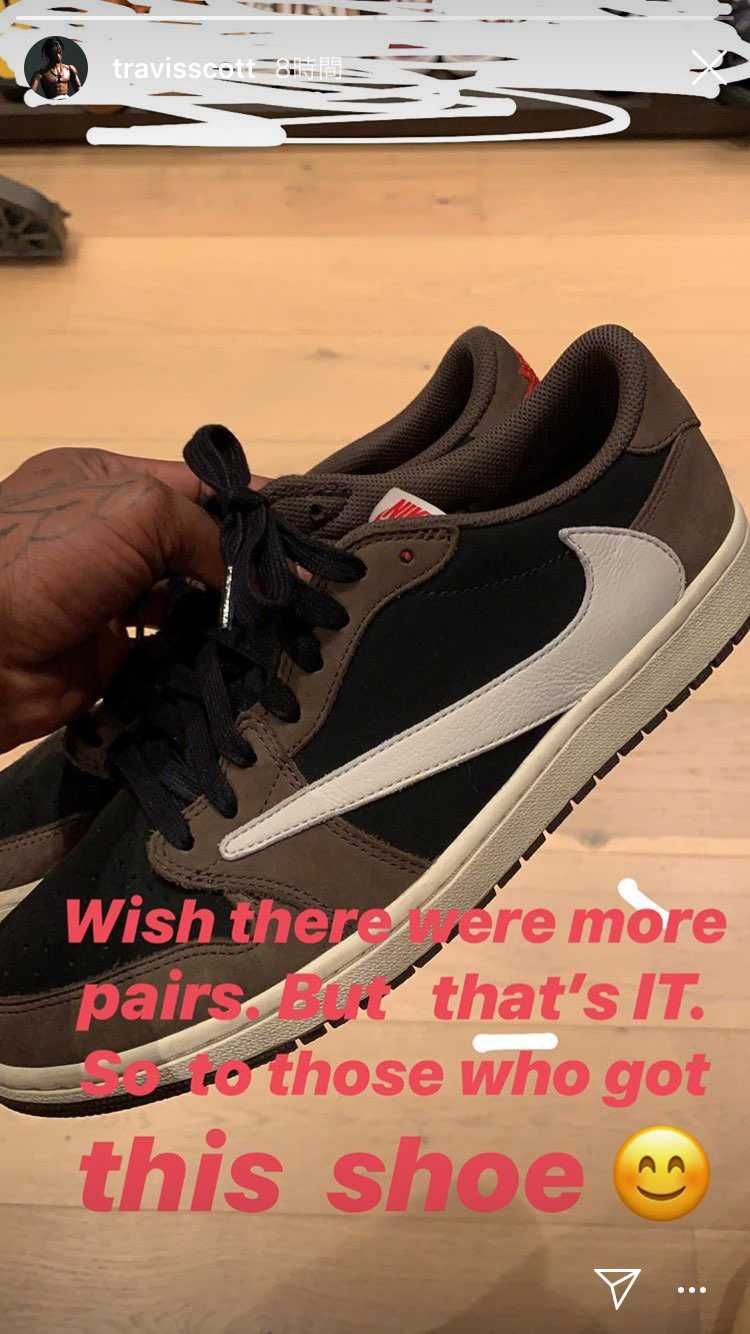 トラヴィススコットのインスタでなにか靴に関して言ってるんですが、なんて言ってるか